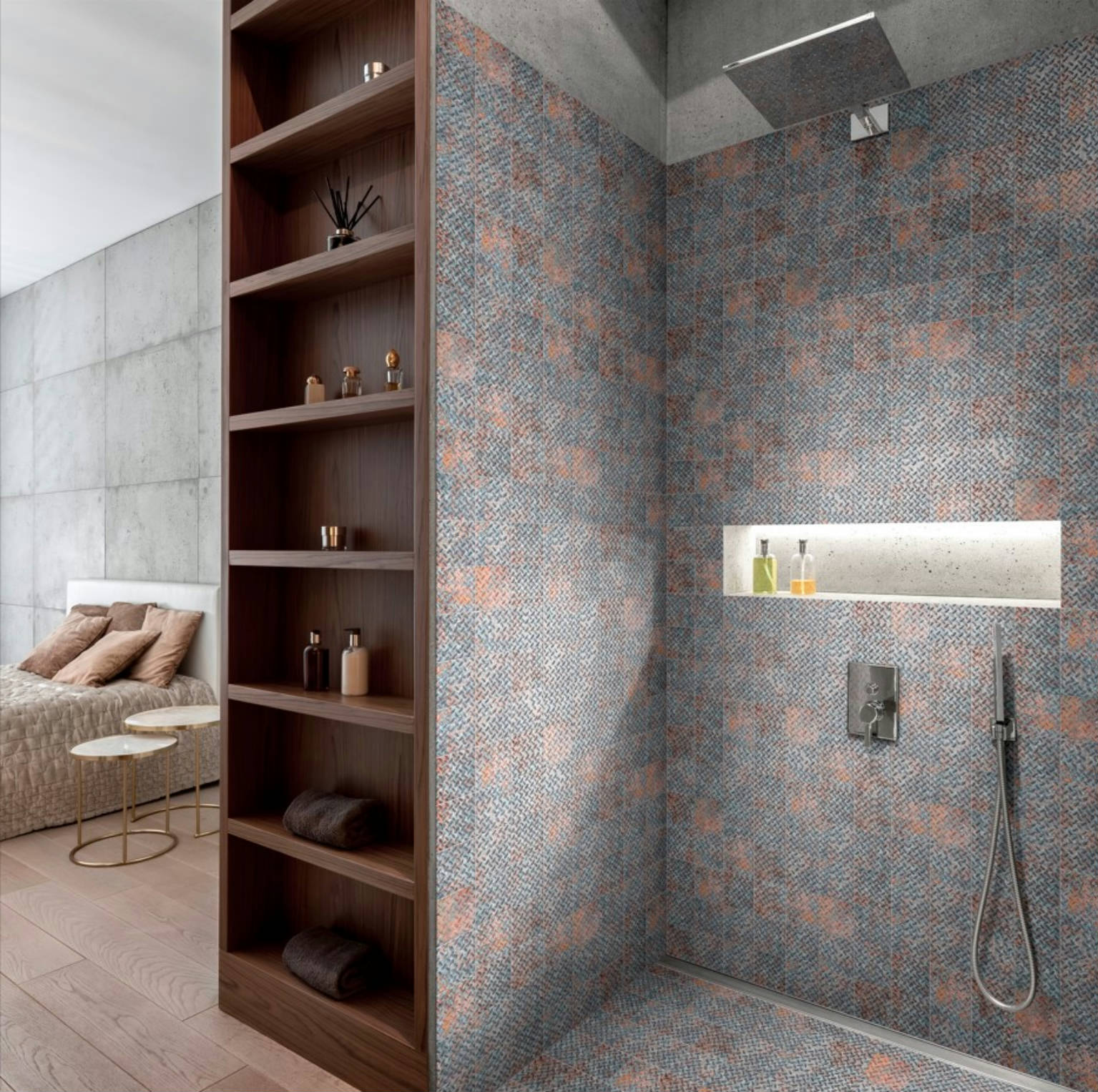 4x4 Rust Industrial Relief Pattern Glazed Ceramic Mosaic | Garcia Imported Tile