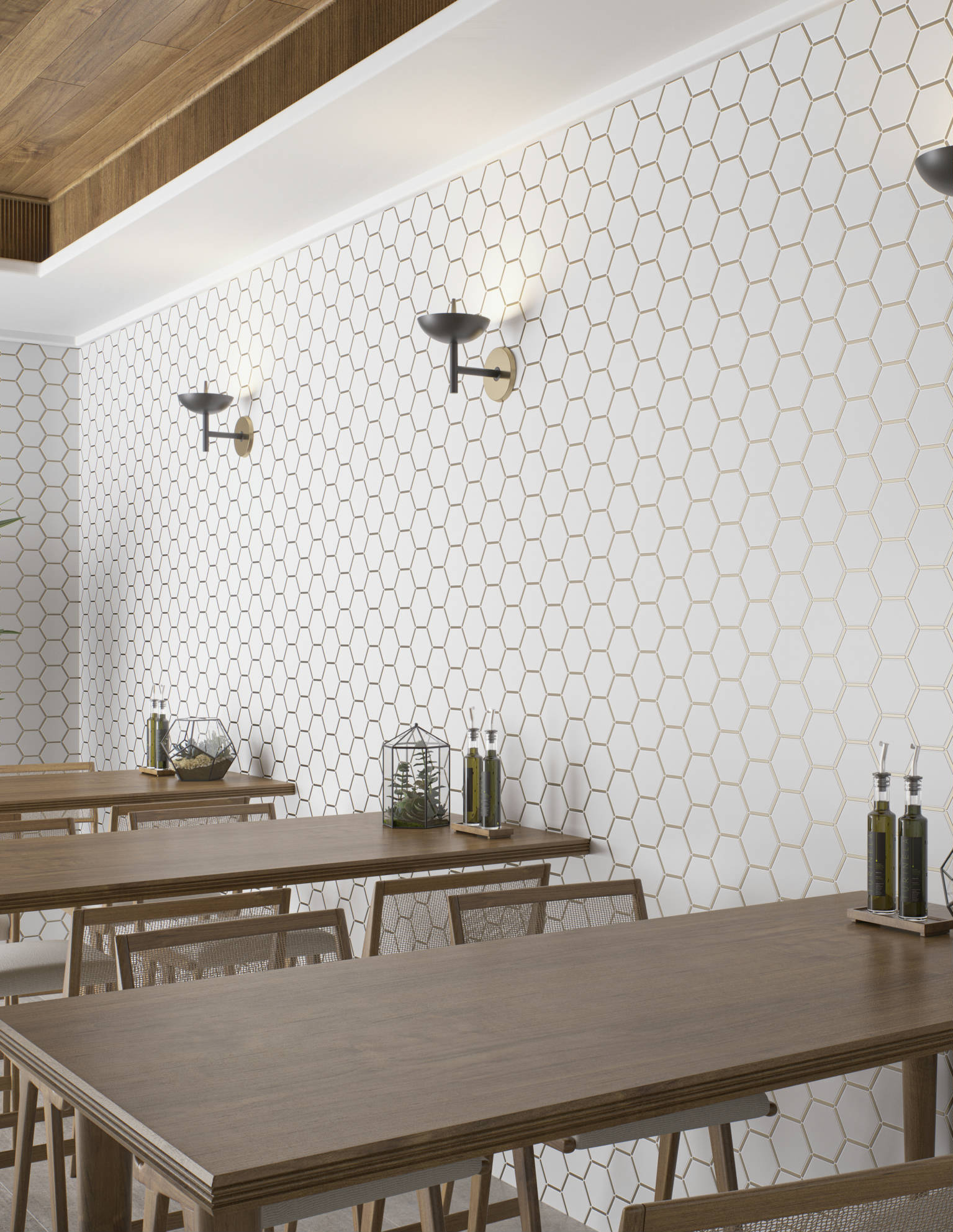 Gilded Hex Mosaic  | Garcia Imported Tile